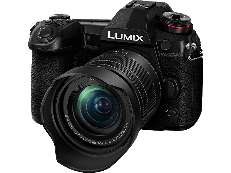 PANASONIC Lumix DC-G9MEG-K Systemkamera mit Objektiv 12-60 mm f/5.6, 7,5 cm Display, WLAN