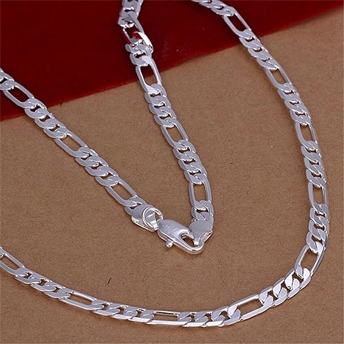 GURIDO 6mm Flache Kette Silber Farbe Solide Halskette Mode Schmuck Frauen Männer Hochzeit Geschenk