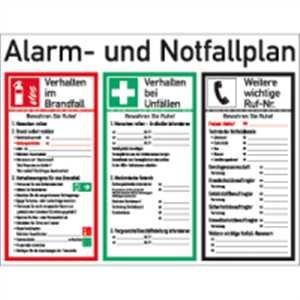 Schild PVC Alarm- und Notfallplan ISO 7010 48x62 cm