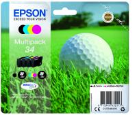 Epson Original 34 Golfball Druckerpatronen 4er Multipack BK/C/M/Y (C13T34664010)