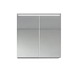 Badezimmer Spiegelschrank Toledo 60 cm - Stauraum Unterschrank Möbel Zwei Türen Weiß Schwarz Sonoma Eiche hell Lefkas Bodega (Weiß)