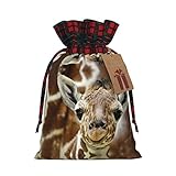 Niedliche Giraffen-Geschenktüten mit Kordelzug, 2 Stück