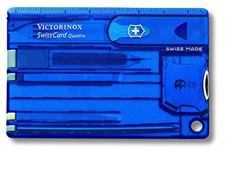 Victorinox 07222T2 Unisex – Erwachsene Taschenwerkzeug SwissCard Quattro Saphirtransparent,blau,Standard