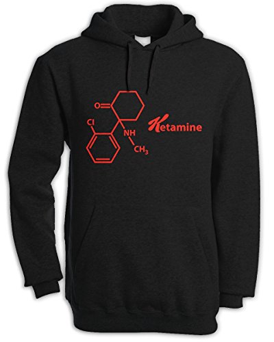 Tribal T-Shirts Ketamine Chemical Formula Hooded Sweatshirt Hoodie, schwarz, X-Large