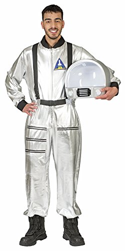 Astronaut Tobias Kostüm für Erwachsene - Silber - Tolles Weltraum Weltall Fahrer Kostüm zu Karneval oder Mottoparty - Gr. XS