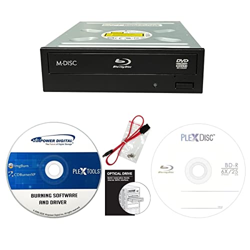 Digital LG HLDS WH16NS58DUP 16X Blu-ray BDXL DVD CD Interner Brenner Laufwerk Bundle mit 25 GB BD-R + SATA-Kabel + Befestigungsschrauben