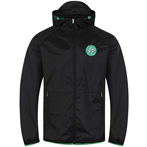 Celtic FC - Herren Wind- und Regenjacke - Offizielles Merchandise - Schwarz - Kapuze mit Schirm - 3XL