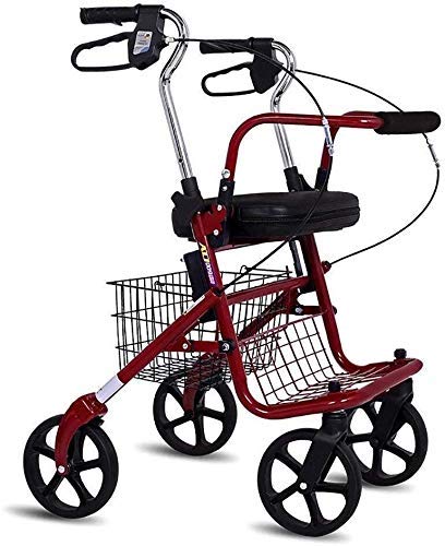 Rollator s Rollator Lightweight Walking Frame Aid Mobility Foldable with Seat and Basket 4 Wheels for Elderly