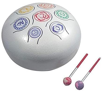 KRISHA KRAFTS Happy Drum Tongue 25,4 cm Finger Steel Drum Pentatonic Scale with Rubber Musical Mallet and Travel Bag Perfect for Meditation Yoga Zen Sound Healing