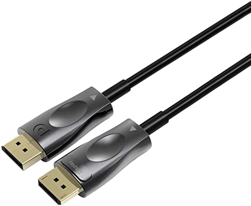 PremiumCord Optisches 8K DisplayPort 1.3/1.4 Kabel M/M 25 m, DisplayPort auf DisplayPort, 32,4Gbps, Video 8K@60Hz, 5K@60Hz, 4K@60Hz 2160p, vergoldete Anschlüsse, schwarz