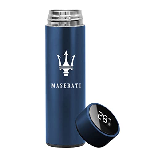 HUAQIEMI Intelligente Wasserflasche Isolierflaschen Thermoskanne Kaffeetasse für Maserati Levante GTS Ghibli Alfieri Concept GranTurismo MC20 Trofeo