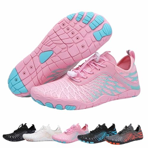 Hike Footwear Barefoot for Women Men,Healthy & Non-Slip Barefoot Shoes,Wide Toe Box Walking Shoes & Hiking Boot,Breathable Fashion for Walking,Shoes Outdoor Athletic,Beach Shoesday. (Pink, 42)