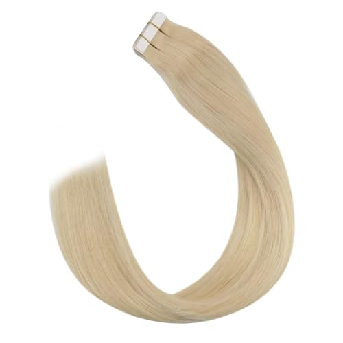 Tape-in-Haarverlängerungen aus echtem Echthaar for Cosplay, nahtloses Haar, gefärbtes Haar (Color : #60, Size : 20 PCS_18 INCHES)