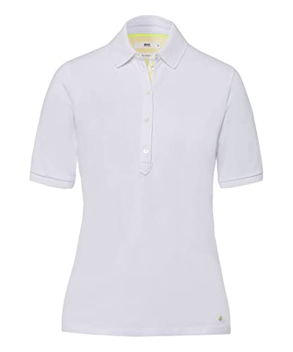 BRAX Damen Style Cleo Finest Pique Stretch Poloshirt, Weiß (White 99), (Herstellergröße: 36)