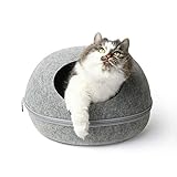 Therm La Mode Filz Handarbeit Haustier Haustier Katze Hund Höhle Bett Warm Gemütlich Katzenbett Eierform Katzenhaus mit Reißverschluss Isomatte