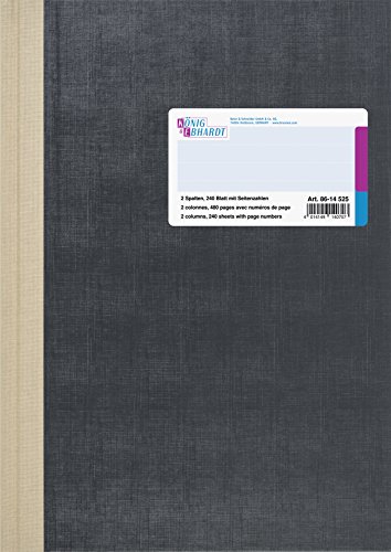 König & Ebhardt 8614525 Geschäftsbuch / Spaltenbuch (A4 mit festem Kopf 2 Spalten, 32 Zeilen, 80g/m², 240 Blatt Fadenheftung mit Seitenzahl)