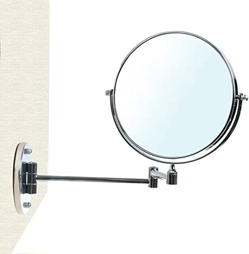 HIMRY Designed Kosmetik Spiegel/Kosmetikspiegel, 8 inch, 360° drehbar. 2 Spiegel: normal und 10 - Fach Vergrößerung, 17,5 cm ø, verchromten, KXD3107-10x