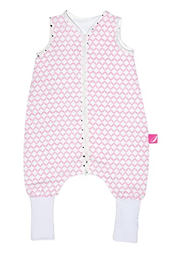 Kleinkinderschlafsack mit Beinen aus Baumwollmusselin von Motherhood - kuscheliger Babyschlafsack Öko Tex Standard, Klasse 1, Größe: 1,5-2,5 Jahre, rosa classics