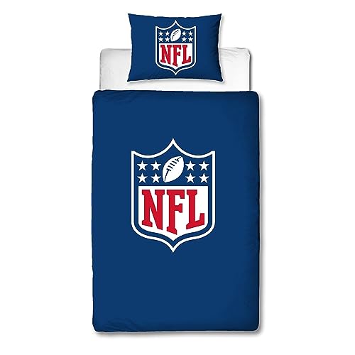 Character World NFL National Football League Offizielles Lizenzprodukt Helme Design Einzelbettwäsche-Set | wendbare 2-seitige Bettwäsche inklusive passendem Kissenbezug | Einzelbett-Set | Polycotton