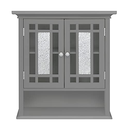 Teamson Home Badezimmer Windsor Holzwandschrank mit 2 Türen Grau EHF-527G