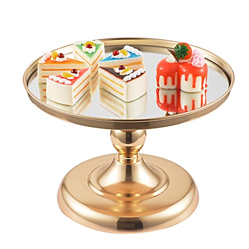 CENPEK Kuchenständer, Desserttablett, Schmiedeeisen, klassischer Tortenständer, Hochzeitsdekor, ideal für Geburtstag, Hochzeit, Taufe, Küche (Gold)
