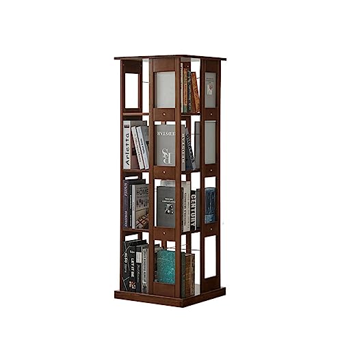 Drehbares Bücherregal, drehbarer Bücherregalturm, um 360° drehbares Bücherregal aus Holz, offenes Regal, für Heimbüro, Wohnzimmer, Arbeitszimmer und Bibliothek