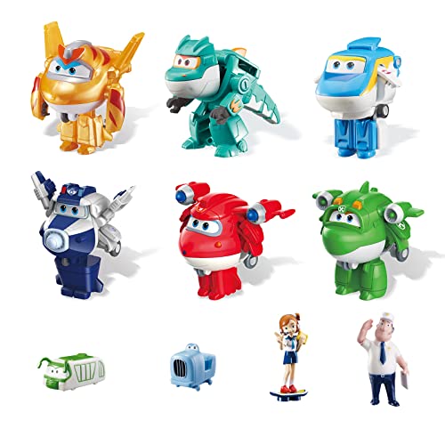 Super Wings World Airport Crew 10er-Pack mit Charakteren aus Staffel 6 der Hit-TV-Show für Kinder ab 3 Jahren