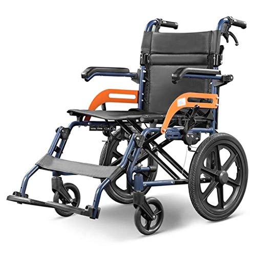 Rollstuhl zusammenklappbar, Kellner, leicht, tragbar, Reisewagen, nicht luftbereift, verstellbare Fußstütze, Armlehne, Senioren/Behinderte, selbstfahrend, tragbar (A)