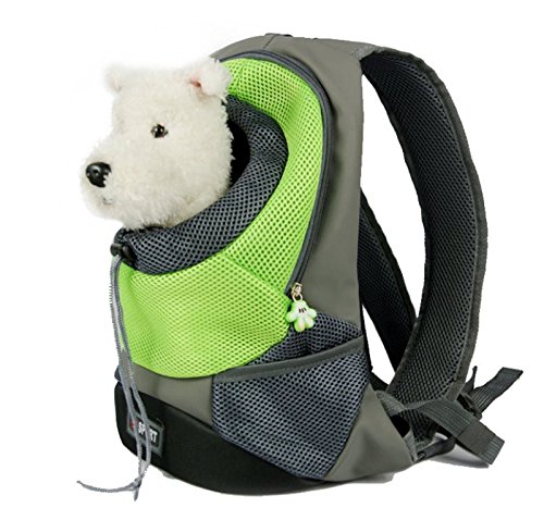 Pet Carrier, atmungsaktiver doppelter Schultergurt- Rucksack für den Transport von Tieren Katze Hunde Welpen- Reisen, Radfahren, Wandern, Einkauf