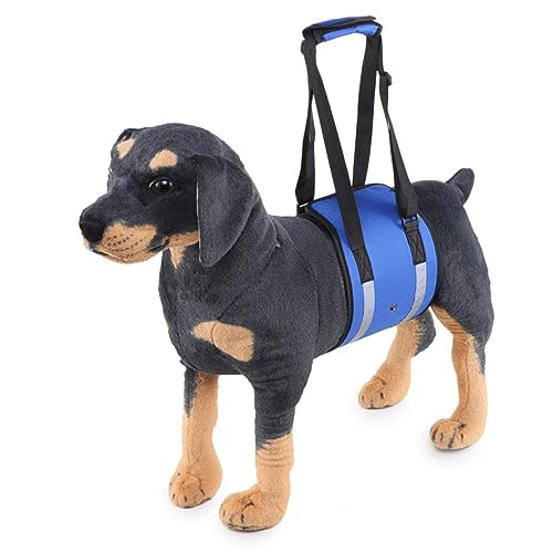 Tragbare Hundeschlinge,Ganzkörper-Hundestützgeschirr,Vorder- Und Hinterbeine,Verstellbare Aufzugsweste Für Hunde (Color : Blue, Size : L)