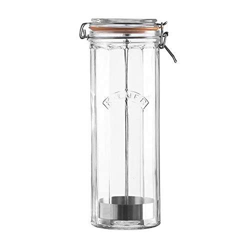Kilner Spaghetti Facetten-Glas mit Bügelverschluss, 2 Liter Einkochglas, transparent, 2 Liters