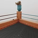 Joparri 30x60x2 cm WPC Terrassenfliesen 22er Spar Set für 2m² Holzfliesen Balkon Bodenbelag 2m² Anti-Rutsch Gartenplatten mit Drainage, Grau