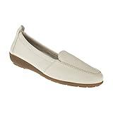 Natural Feet Damen Mokassin Marie aus echtem Hirschleder in Weite H, Hallux Valgus geeignet, Schuhe mit Einlegesohlen, Wechselfußbett 40 beige