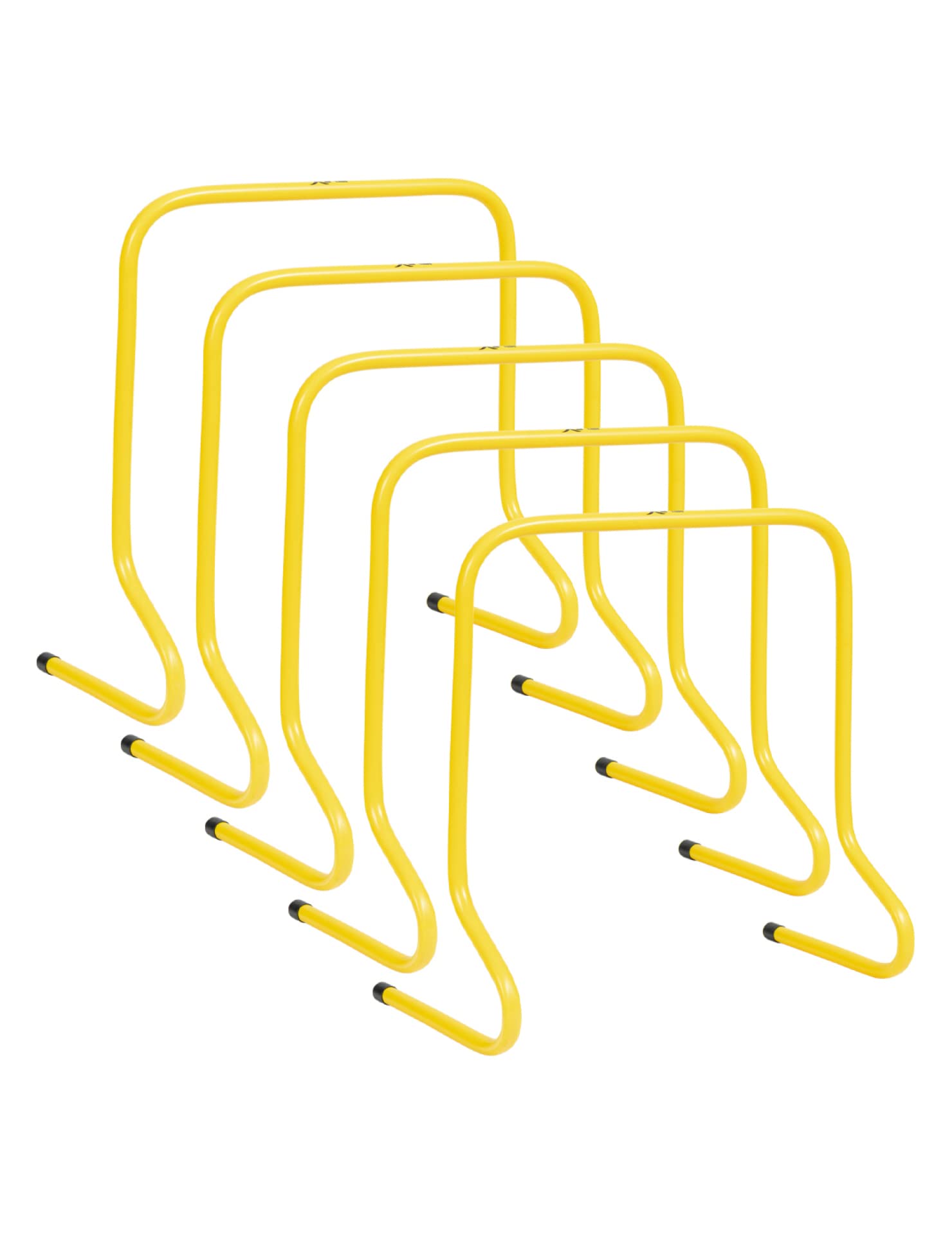 JELEX Agility Trainingshürden 5er-Set Verschiedene Größen, Koordinationshürden Trainingsequipment gelb, geeignet für Indoor und Outdoor Übungen aus robustem Kunststoffmaterial (50 cm)