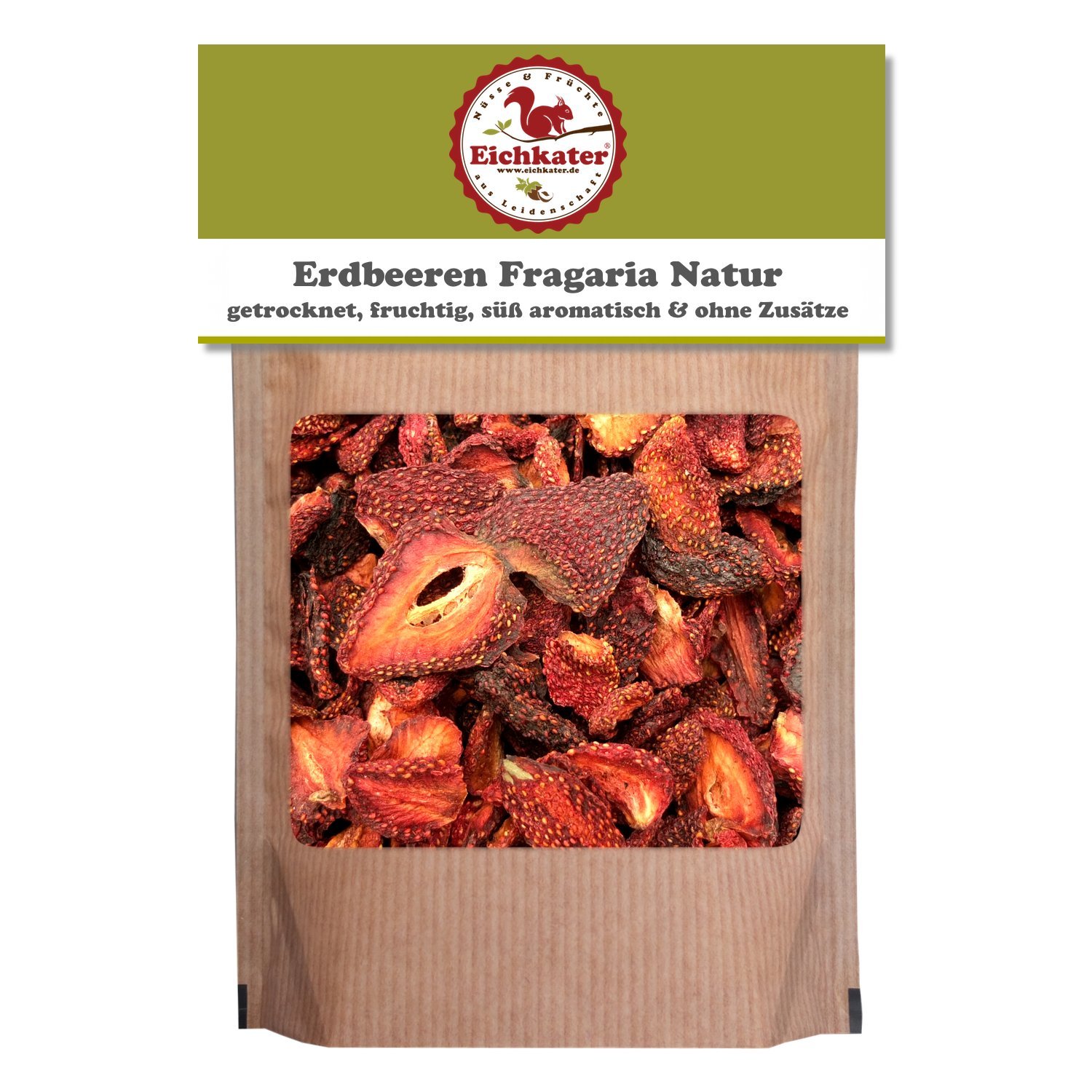 Eichkater getrocknete Erdbeeren Fragaria Natur ohne Zusätze 6er-Pack (6x750 g)