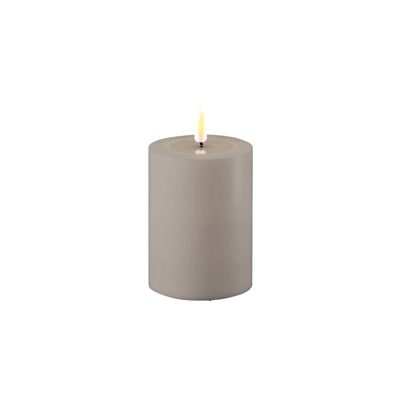 ReWu LED Kerze Deluxe Homeart, Outdoor LED Kerze (Kunststoff – Kein Echtwachs) mit realistischer Flamme, warmweißes Licht, Hitzebeständig für den Aussenbereich– (Grau)