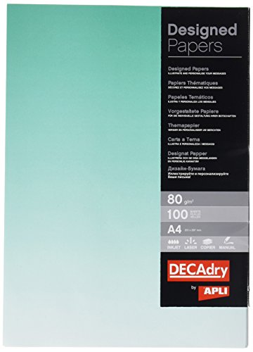 agipa DPJ1218 Design-Papier, DIN A4, 80 g/qm,Farbverlauf smaragdgrün
