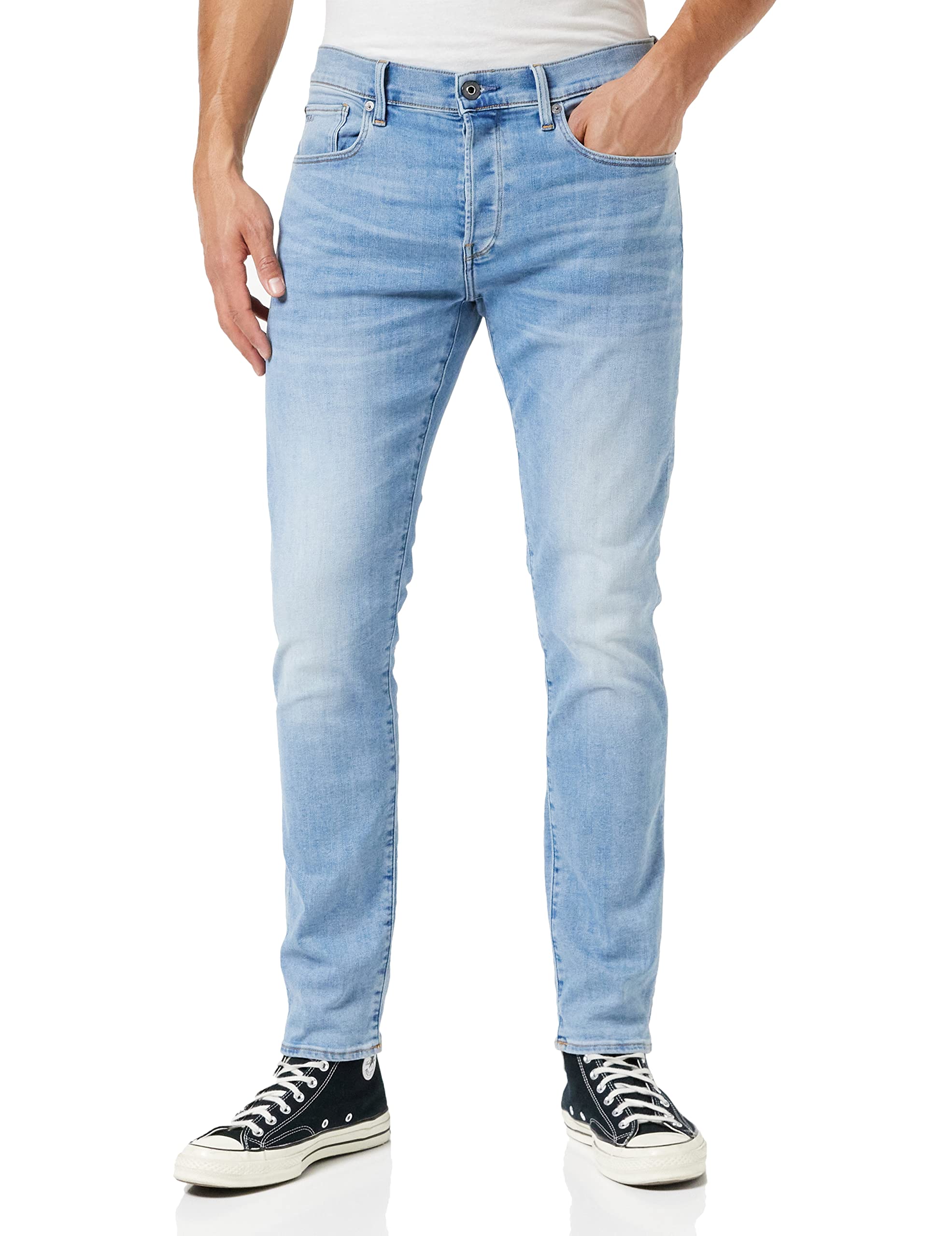 G-STAR RAW Herren 3301 Slim Jeans, Blau (lt indigo aged 51001-8968-8436), 28W / 32L