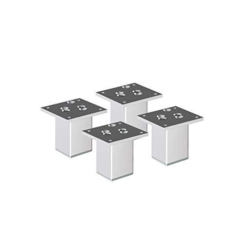 sossai® Exklusiv - Aluminium Möbelfüße | E4MF-N | 4er Set | Höhe: 100mm | Farbe: Aluminium