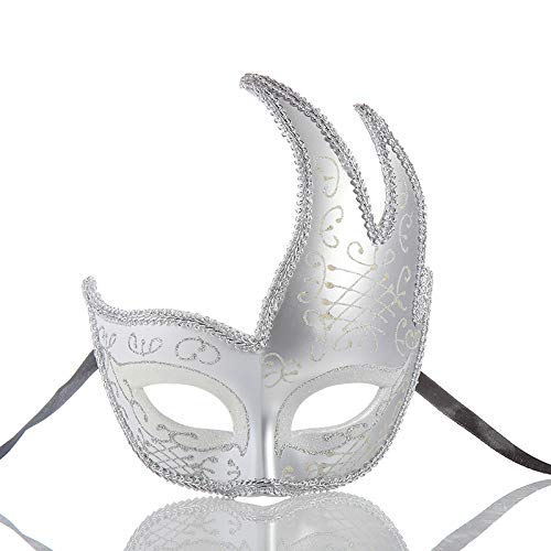 GUIOB Halloween Half Face Mask Maskerade Dress Up Venedig Prinzessin Adult Fun Crack Flame Mask,J