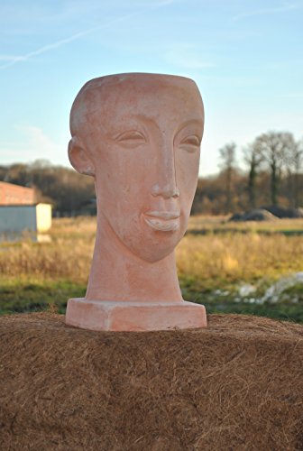 Kunert-Keramik Frauenkopf, bepflanzbar,41cm, Terracotta.
