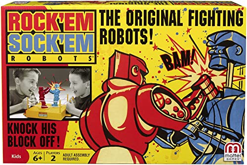 Mattel Games CCX97 - Rock'Em Sock'Em Robots, Boxkampf geeignet für 2 Spieler, Spiel ab 6 Jahren