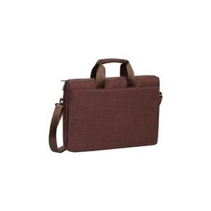 RIVACASE Notebooktasche bis 15.6" - Modische Tasche mit viel Platz für Zubehör und hohen Tragekomfort - Braun