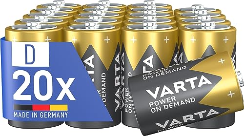 VARTA Power on Demand D Mono Batterien (20er Pack Vorratspack - smart, flexibel und leistungsstark für den mobilen Endkonsumenten - z.B. für Computerzubehör, Smart Home Geräten oder Taschenlampen)