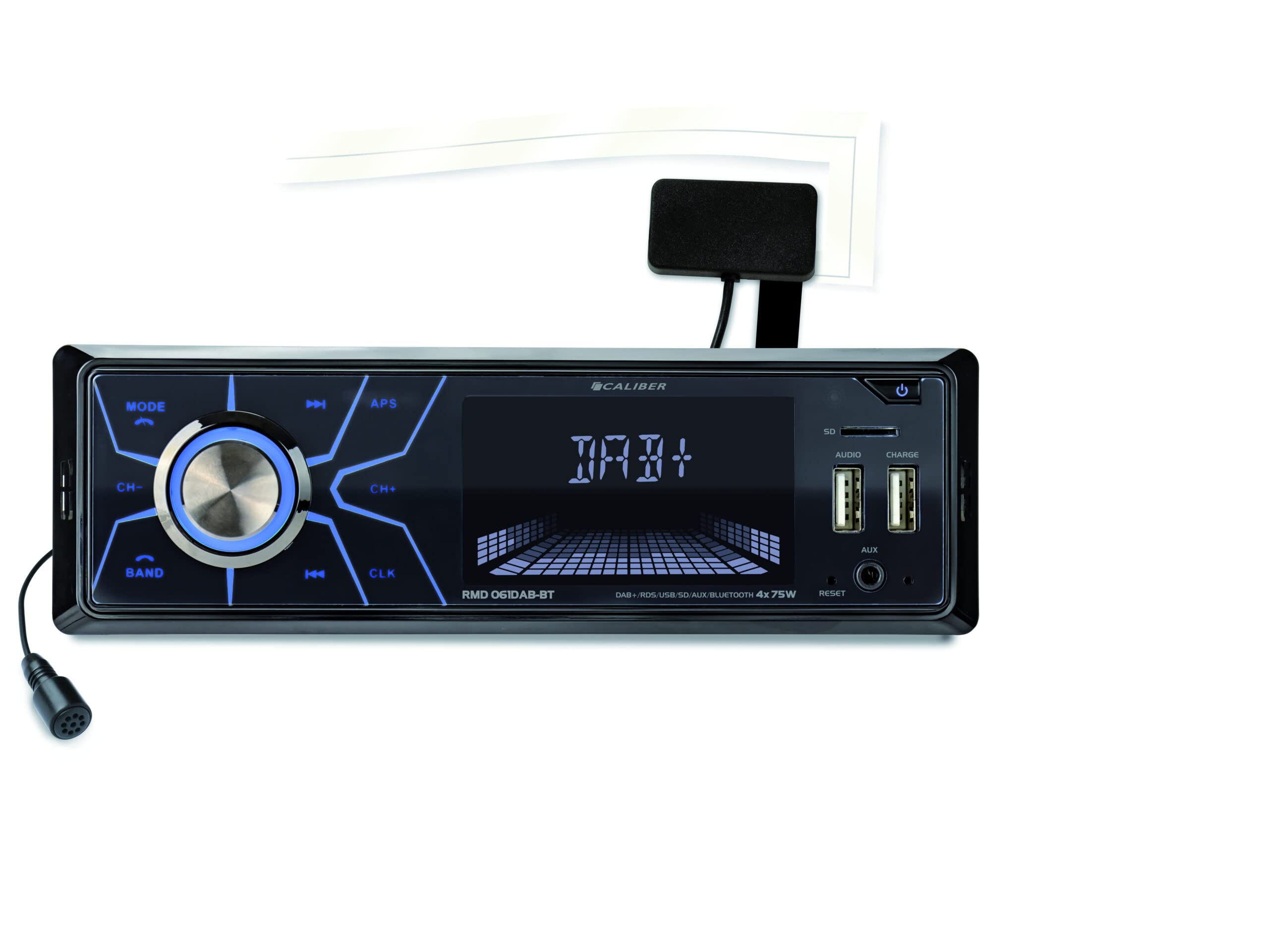 Caliber Autoradio - Auto Radio mit Bluetooth - Aux In - DAB - DAB Plus - FM - SD - USB - Einstellbare Tastenbeleuchtung - Mit Freisprechfunktion - 4X 75 Watt - Schwarz - 1 Din