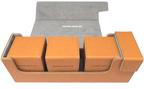 docsmagic.de Premium Magnetic Tray Long Box Gold Medium + 3 Flip Boxes - Gold