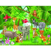 papermoon Vlies- Fototapete Digitaldruck 250 x 180 cm, Kids Jungle Animals