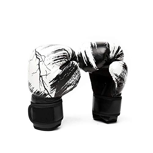 Leder Boxtraining Handschuhe 12 Unzen Männer Und Frauen Boxhandschuhe Kämpfen Muay Thai Sanda Taekwondo Training Sandsack Training Trainingshandschuhe,Weiß