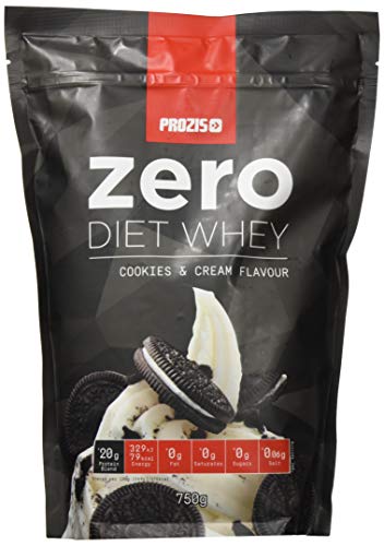 Prozis Zero Diet Whey 750 g - Diät Molkenprotein-Isolat und Hydrolysat ohne Zucker, leicht verdaulich - Kekse und Sahne