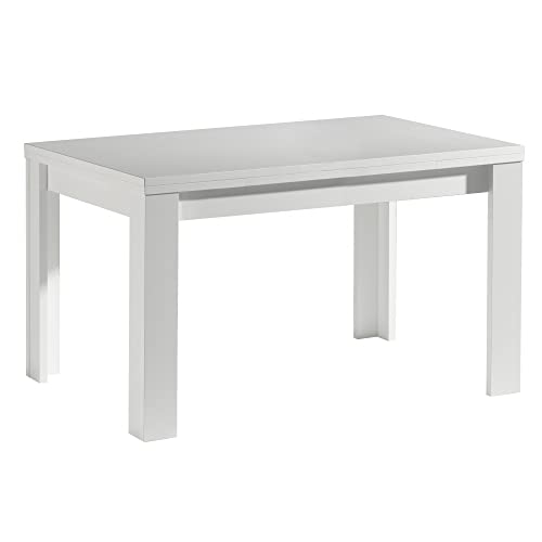 DEINE TANTE EMMA 0560_120x80 MONZI Weiß matt Tisch Esstisch Auszugstisch Küchentisch Funktionstisch ausziehbar 120 x 80 cm